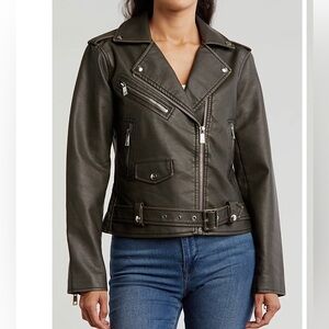 Industry Faux Leather Moto Jacket
